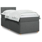 vidaXL Sommier à lattes de lit et matelas Gris foncé 90x190 cm Tissu