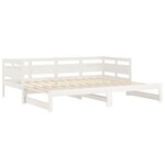 vidaXL Lit coulissant Blanc Bois de pin solide 2x(90x190) cm