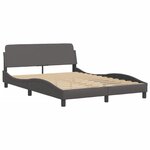 vidaXL Lit avec matelas gris 140x200 cm similicuir