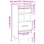 vidaXL Buffet Blanc brillant 34 5x34x90 cm Bois d'ingénierie