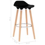 vidaXL Tabourets de bar lot de 2 noir