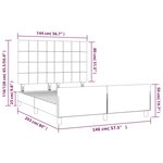 vidaXL Cadre de lit avec tête de lit Marron foncé 140x200 cm Tissu
