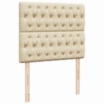 vidaXL Sommier à lattes de lit avec matelas crème 120x190 cm tissu