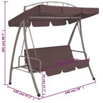 vidaXL Balancelle convertible d'extérieur avec auvent Café
