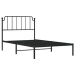 vidaXL Cadre de lit métal avec tête de lit noir 107x203 cm