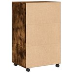 vidaXL Armoire à roulettes chêne fumé 55x40x91 cm bois d'ingénierie
