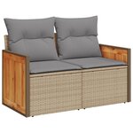 vidaXL Salon de jardin 11 Pièces avec coussins beige résine tressée