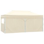 vidaXL Tente de réception pliable avec 4 parois 3x6 m Acier Crème