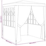 vidaXL Tente de réception avec parois latérales 2x2 m Blanc 90 g/m²