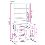 vidaXL Buffet HAMAR Bois massif de pin Gris foncé