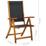 vidaXL Chaises pliables de jardin lot de 2 Bois d'acacia et textilène