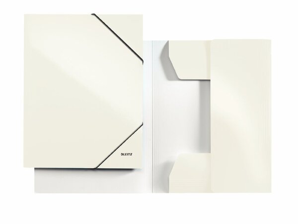 Chemise à élastique WOW, A4, carton, blanc de perle LEITZ