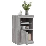 vidaXL Armoires latérales et lumières LED 2 Pièces sonoma gris