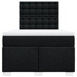 vidaXL Sommier à lattes de lit avec matelas Noir 120x200 cm Tissu