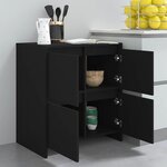 vidaXL Buffet Noir 70x41x75 cm Bois d'ingénierie