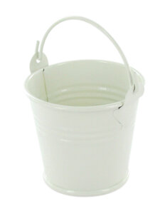 Seau en métal blanc écru Ø 6 5 cm x H 6 2 cm