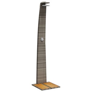 vidaXL Douche d'extérieur gris 55x60x224 cm résine tressée bois acacia