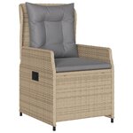 Ensemble repas jardin 3 pièces poly rattan beige vidaXL