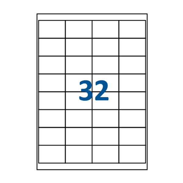 Lot de 20 Planches étiquettes autocollantes blanches sur feuille A4 : 51 x 34 mm (32 étiquettes par feuille spéciales bons de transport)