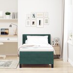 Lit à Ressorts Box avec Matelas Vert Foncé 90x190 cm Velours