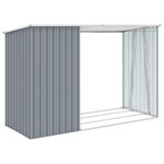 vidaXL Abri à bois de jardin Gris 245x98x159 cm Acier galvanisé