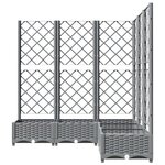 vidaXL Jardinière avec treillis Gris clair 120x120x121 5 cm PP
