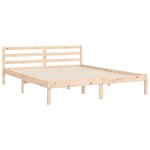 vidaXL Cadre de lit avec tête de lit king size bois massif