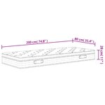 vidaXL Matelas à ressorts ensachés moyen plus 80x200 cm