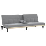 vidaXL Canapé-lit avec porte-gobelets gris clair tissu