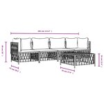 vidaXL Salon de jardin avec coussins 5 Pièces anthracite acier