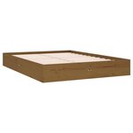 vidaXL Cadre de lit Marron miel Bois massif 135x190 cm Double
