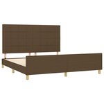 vidaXL Cadre de lit avec tête de lit Marron foncé 180x200 cm Tissu