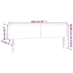 vidaXL Tête de lit à LED Gris foncé 160x5x78/88 cm Tissu