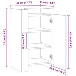 vidaXL Buffet chêne fumé 45x35x75 cm bois d'ingénierie