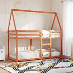 vidaXL Lit superposé avec toit cire marron 75x190cm bois massif de pin