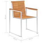 vidaXL Chaises de jardin avec coussins lot de 2 Acacia solide et acier