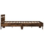 vidaXL Cadre de lit avec tête de lit et LED chêne fumé 140x200 cm