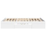 vidaXL Cadre de lit blanc 135x190 cm bois d'ingénierie