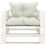 vidaXL Canapé palette de jardin avec coussins beige Bois