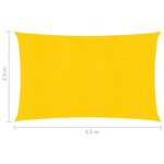 vidaXL Voile d'ombrage 160 g/m² Jaune 2 5x4 5 m PEHD