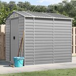 vidaXL Abri de jardin gris clair 191x215x198 cm acier galvanisé