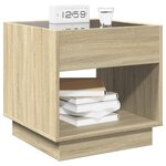 vidaXL Table de chevet avec LED infini chêne sonoma 50x50x50 cm