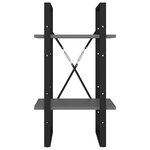 vidaXL Bibliothèque à 2 niveaux gris 40x30x70 cm bois d'ingénierie