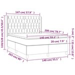 vidaXL Sommier à lattes de lit avec matelas Gris foncé 140x200cm Tissu