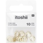 Itoshii pack de 10 perles ponii anneau dore