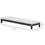 Lot de 2 bains de soleil transats - grand confort - dossier inclinable multi-positions - matelas fournis crème - résine tressée 4 fils noir