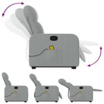 vidaXL Fauteuil de massage inclinable Gris clair Tissu