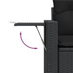 vidaXL Salon de jardin 4 Pièces avec coussins noir résine tressée