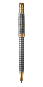 PARKER Sonnet Stylo bille argent ciselé Recharge noire pointe moyenne Coffret cadeau