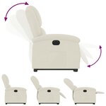 vidaXL Fauteuil inclinable électrique crème velours